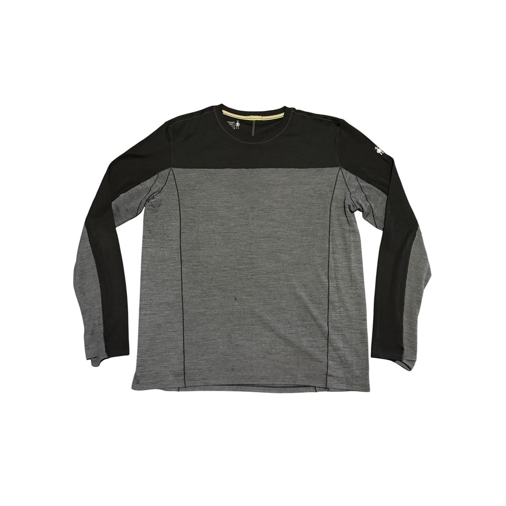 Smartwool Merino Sport 250 Mens XL Long Sleeve Base Layer Shirt Black Gray
